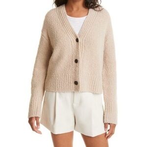 VINCE Slub Wool Blend Cardigan in Burlap Size Small